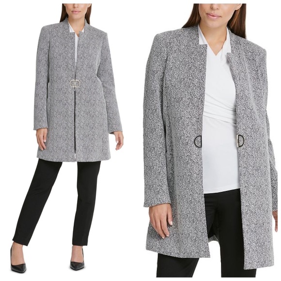 Dkny Jackets & Blazers - DKNY Notch-Neck D-Ring Clasp Knit Topper Jacket 4